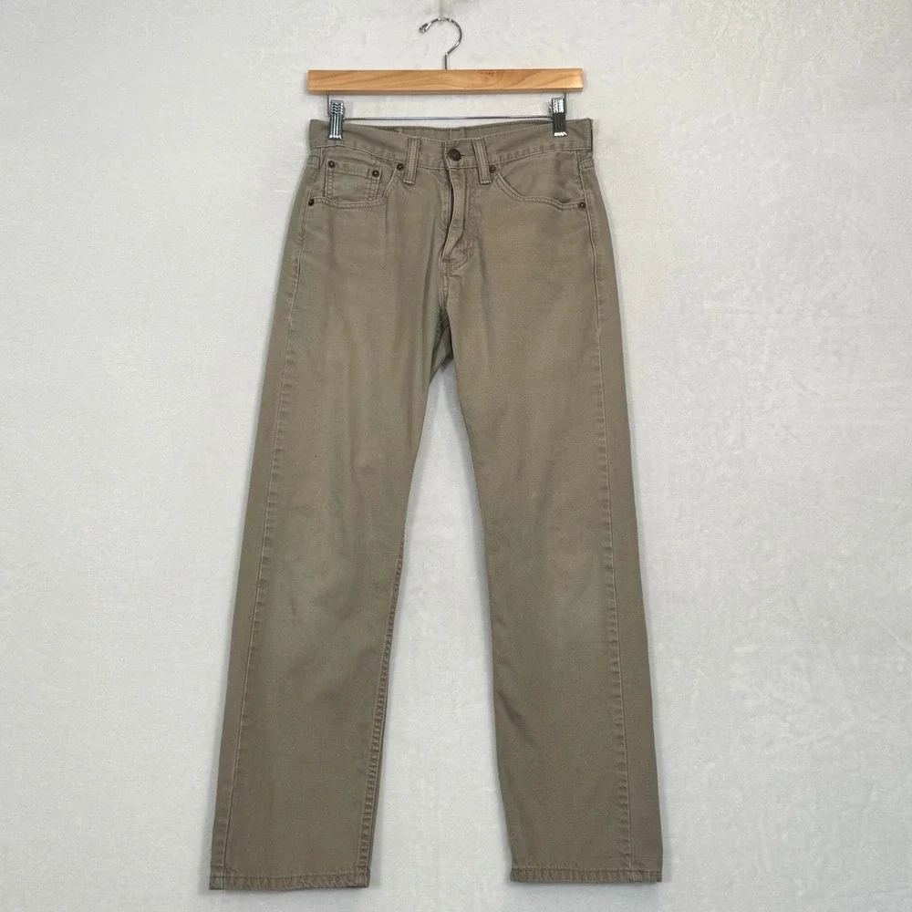 Levi's Khaki Tan 505 Regular Fit Straight Leg Pants 29x30
